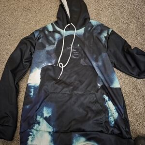 SHEIN Black and Blue Artistic Hoodie